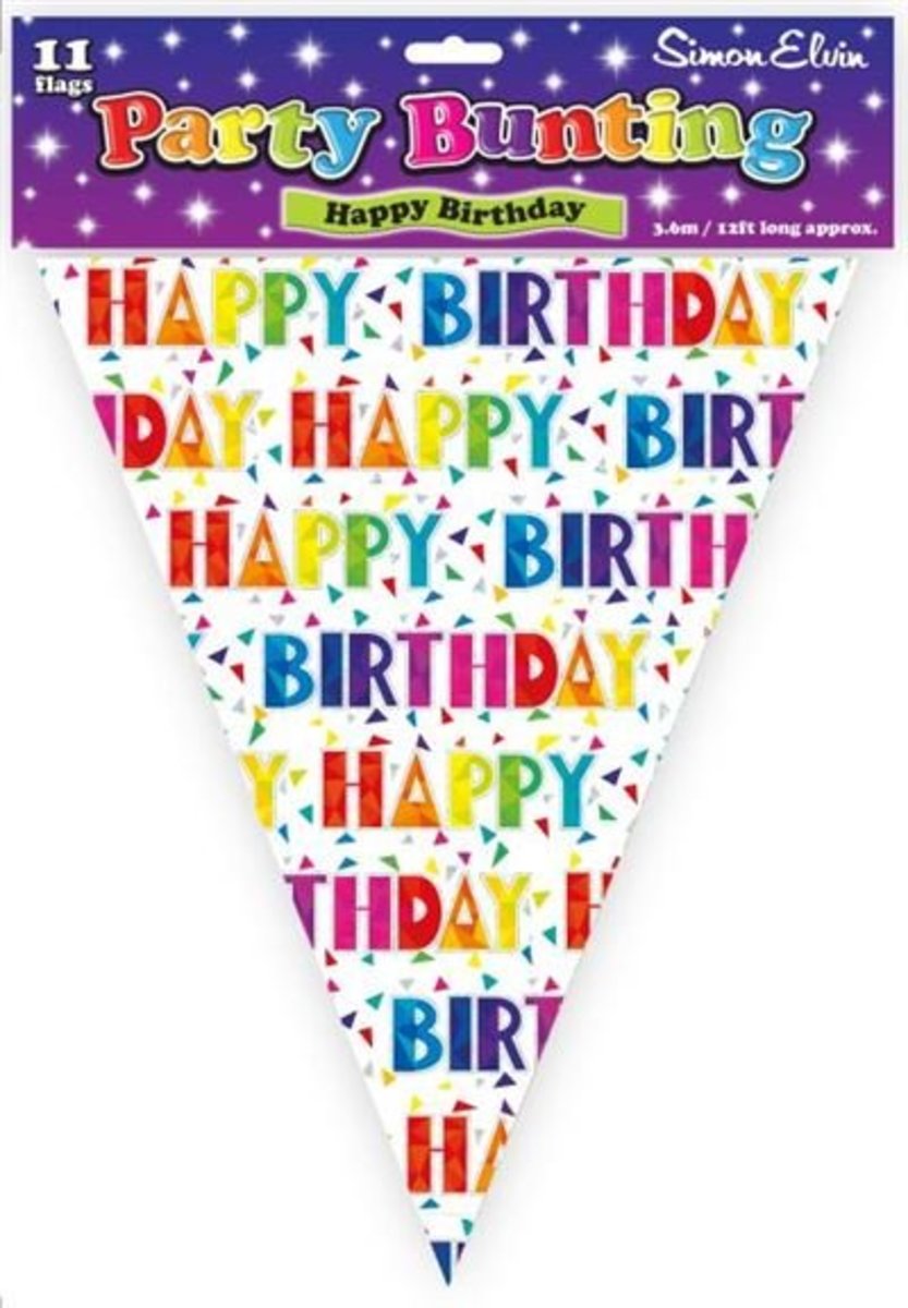 HAPPY BIRTHDAY COLOURFUL WORDS BUNTING - The Wild Card